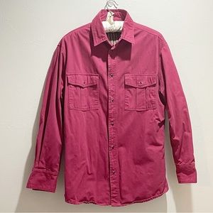 PAINTED MESA Men’s Red Lined Long Sleeve Shirt Jack SHACKET Pockets Pearl Snap L